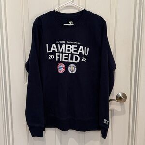 Starter Brand Navy Blue Bayern Munich/Manchester City Lambeau Field Sweatshirt